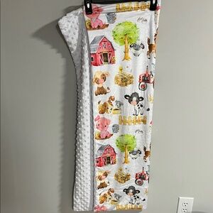 Farm Animal Print Kids Mink Blanket